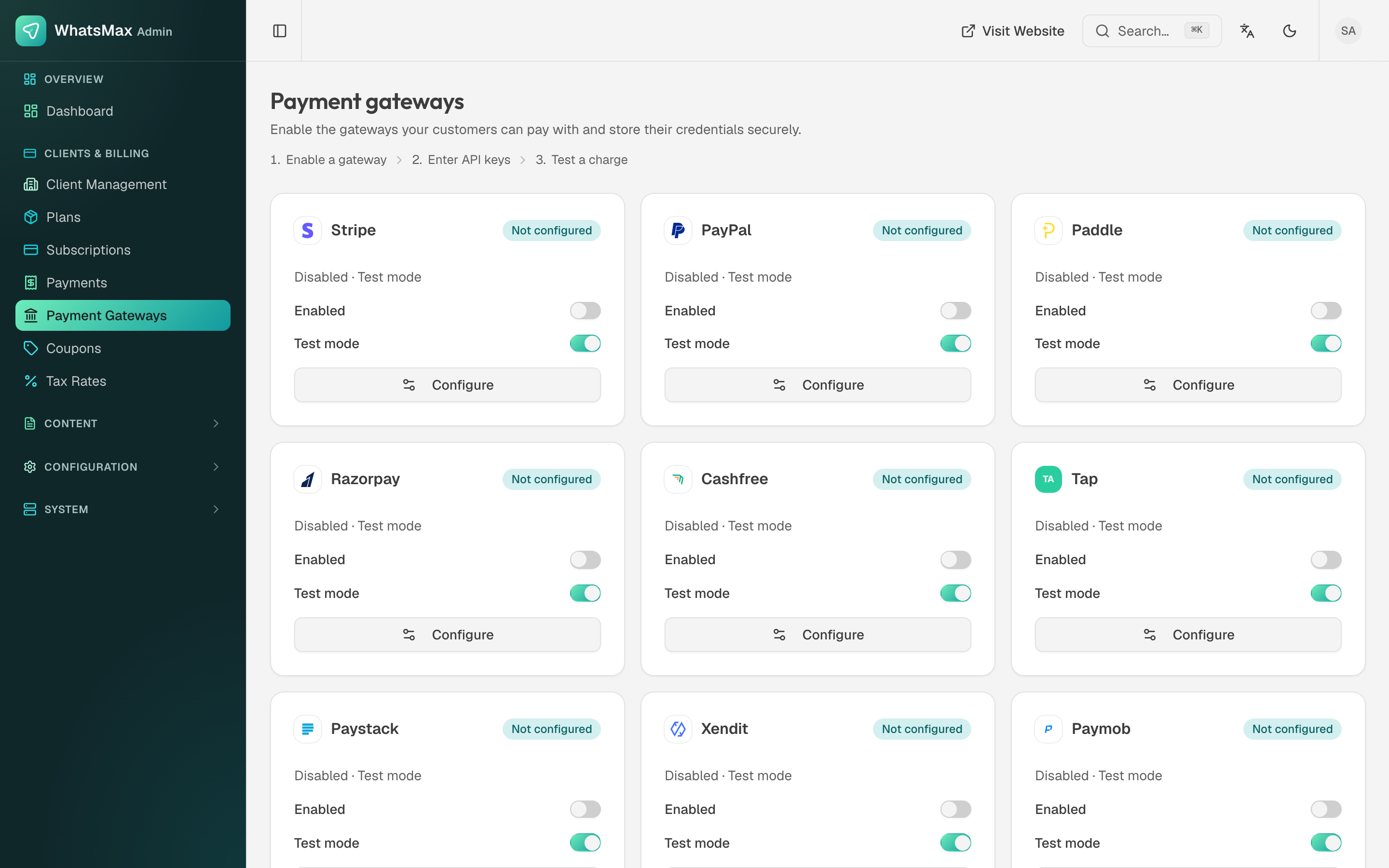 Payment gateways