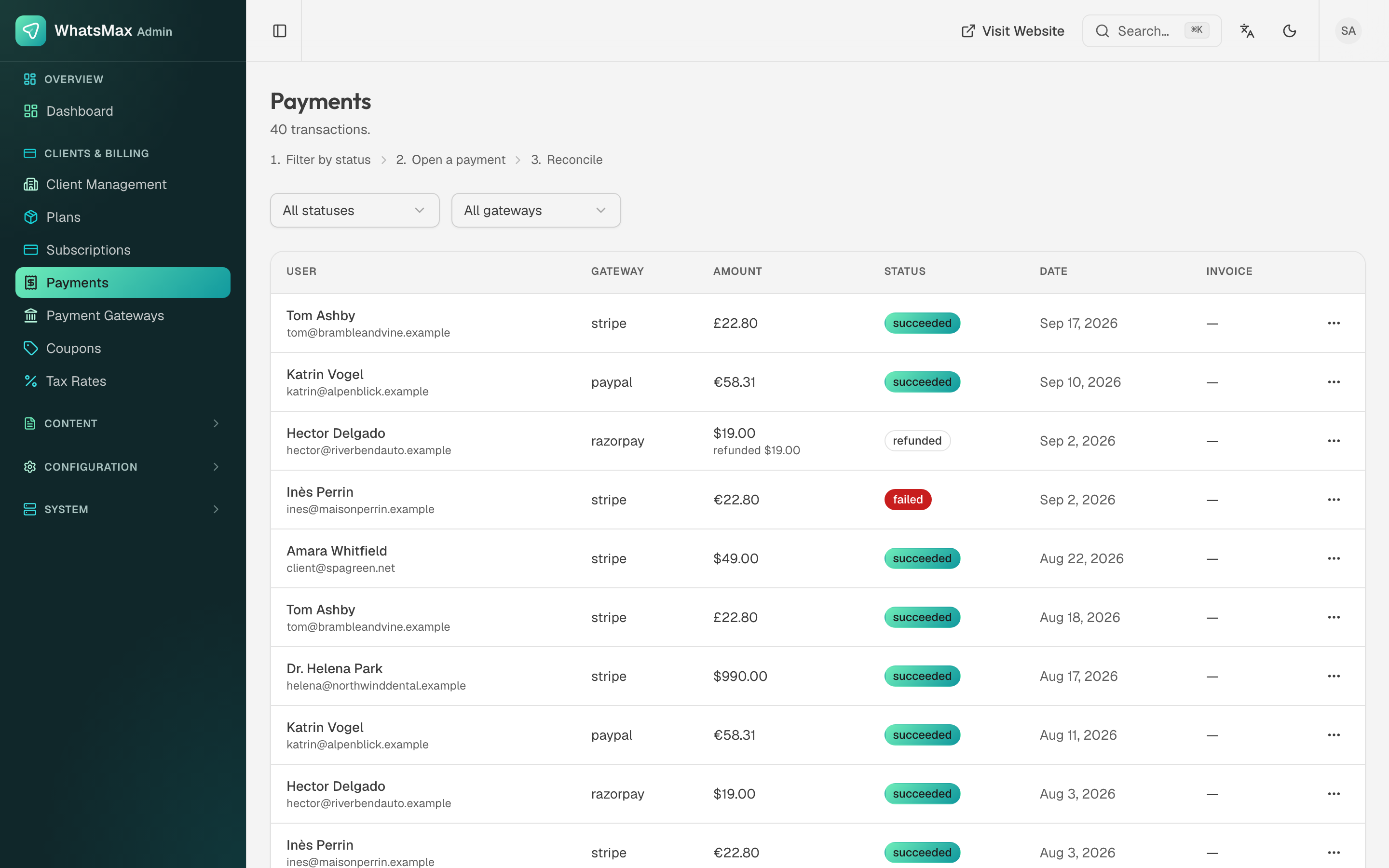 Payments