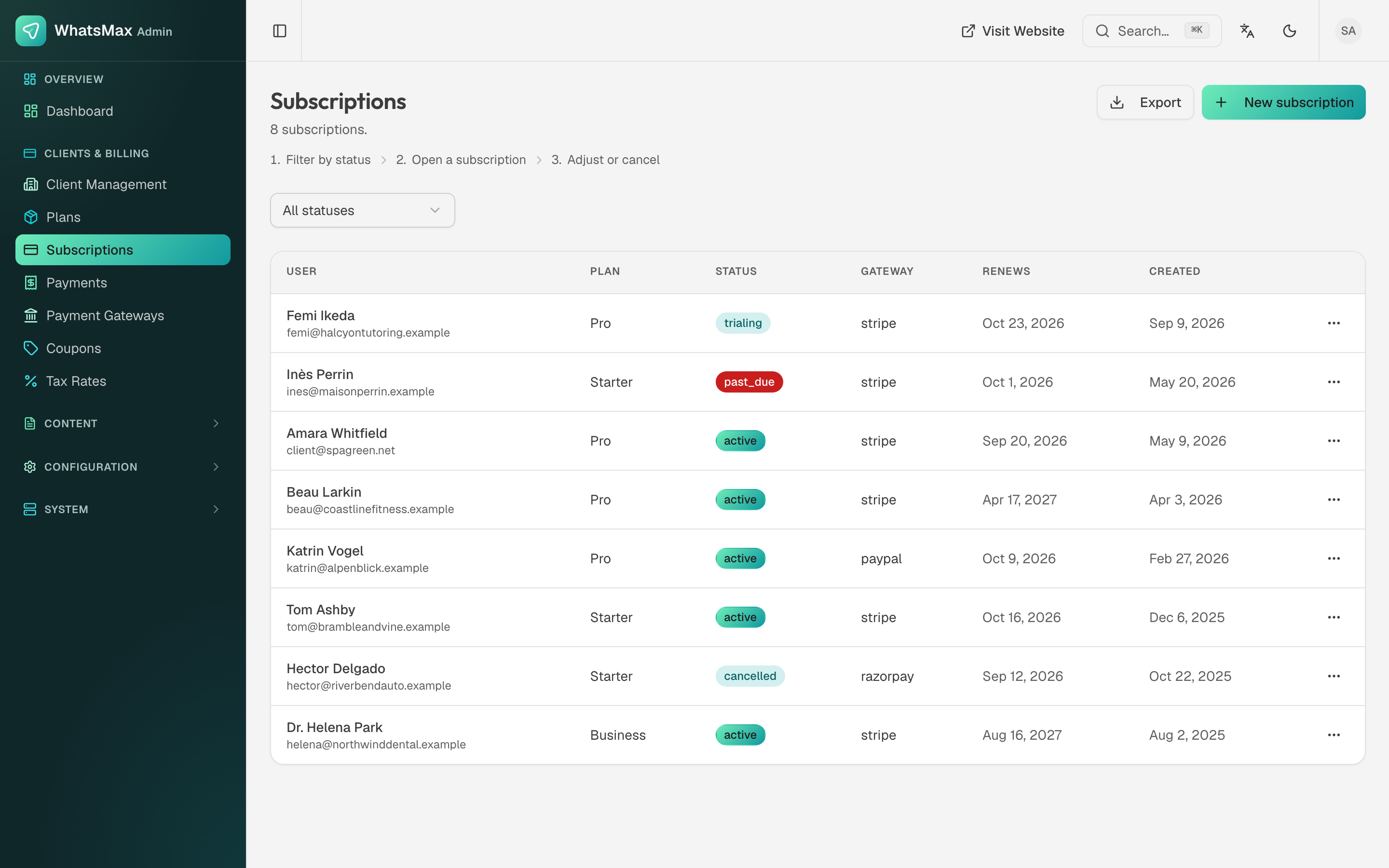 Subscriptions