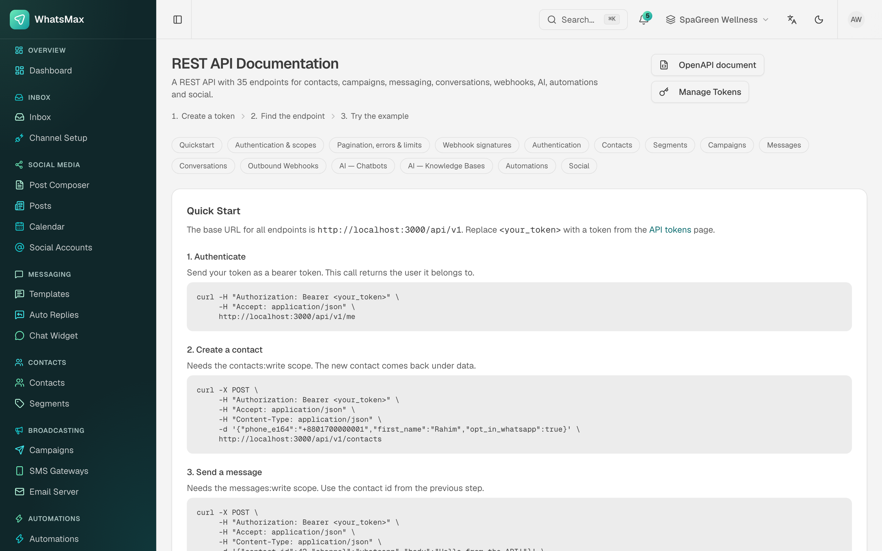 API docs