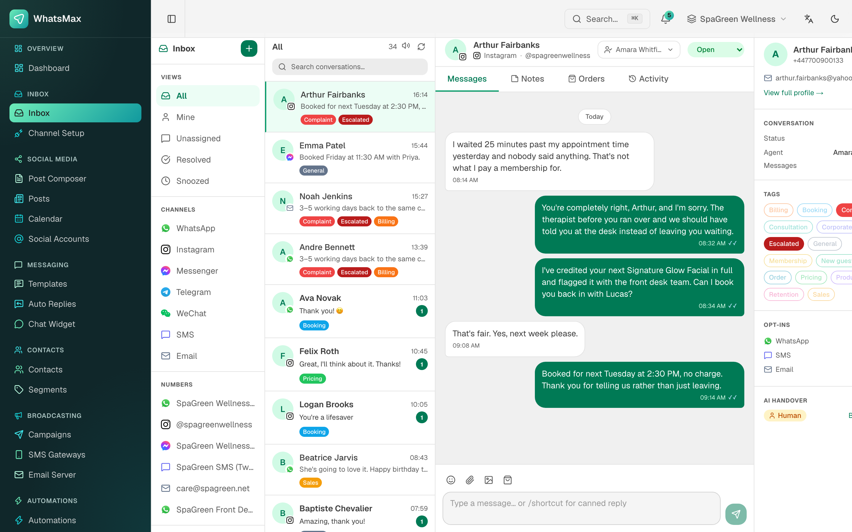 Omnichannel inbox