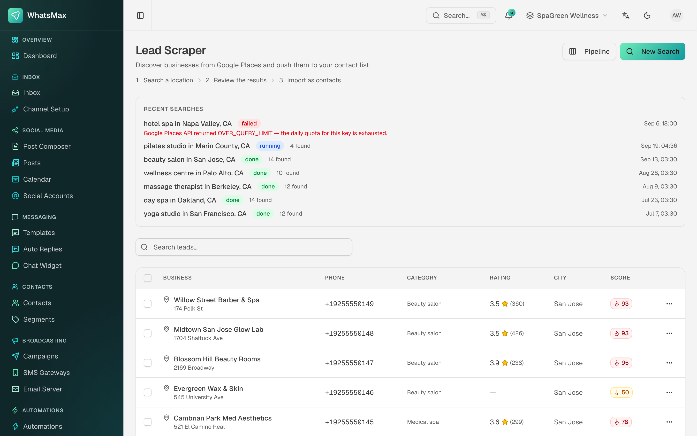 Lead scraper