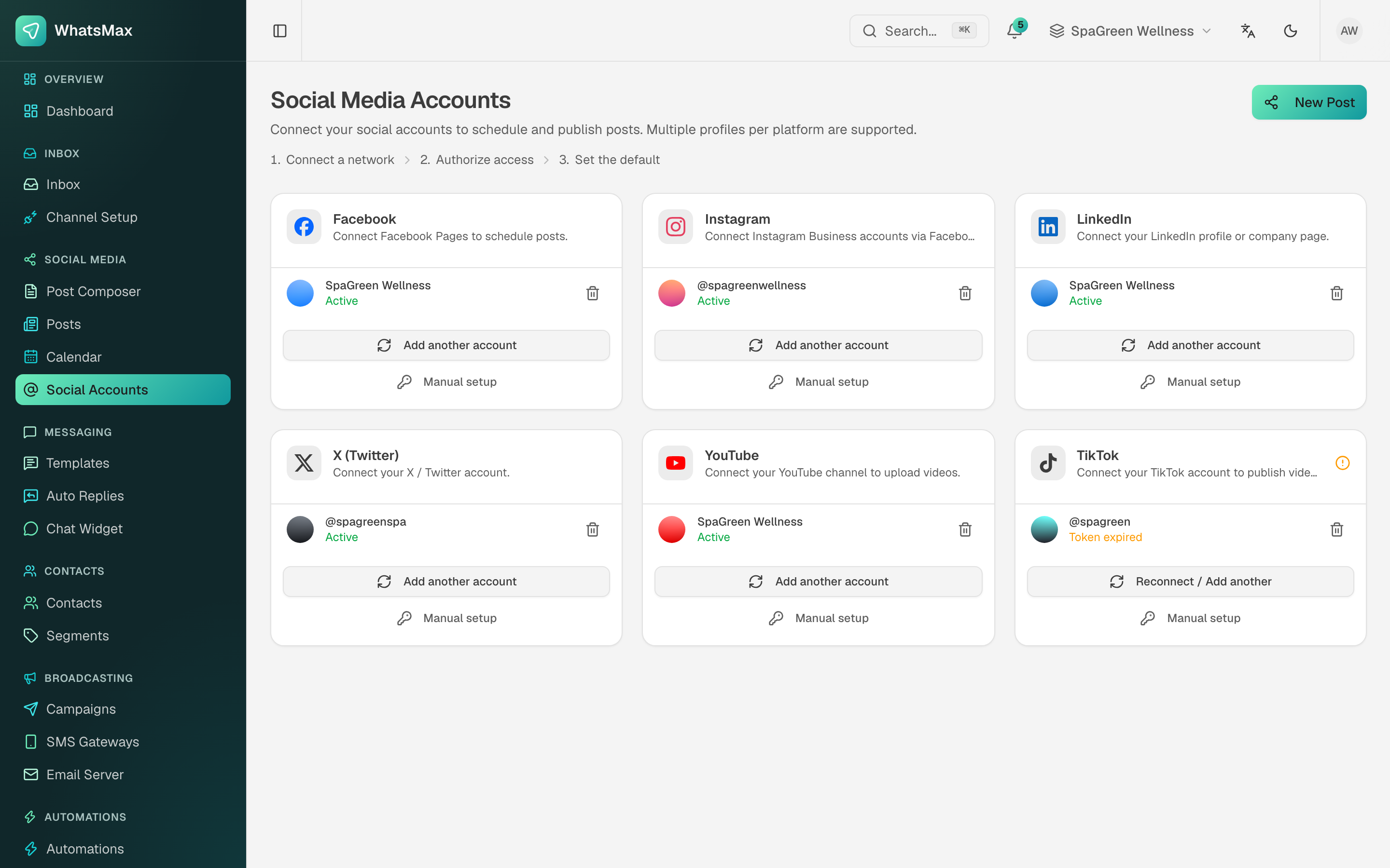 Social accounts