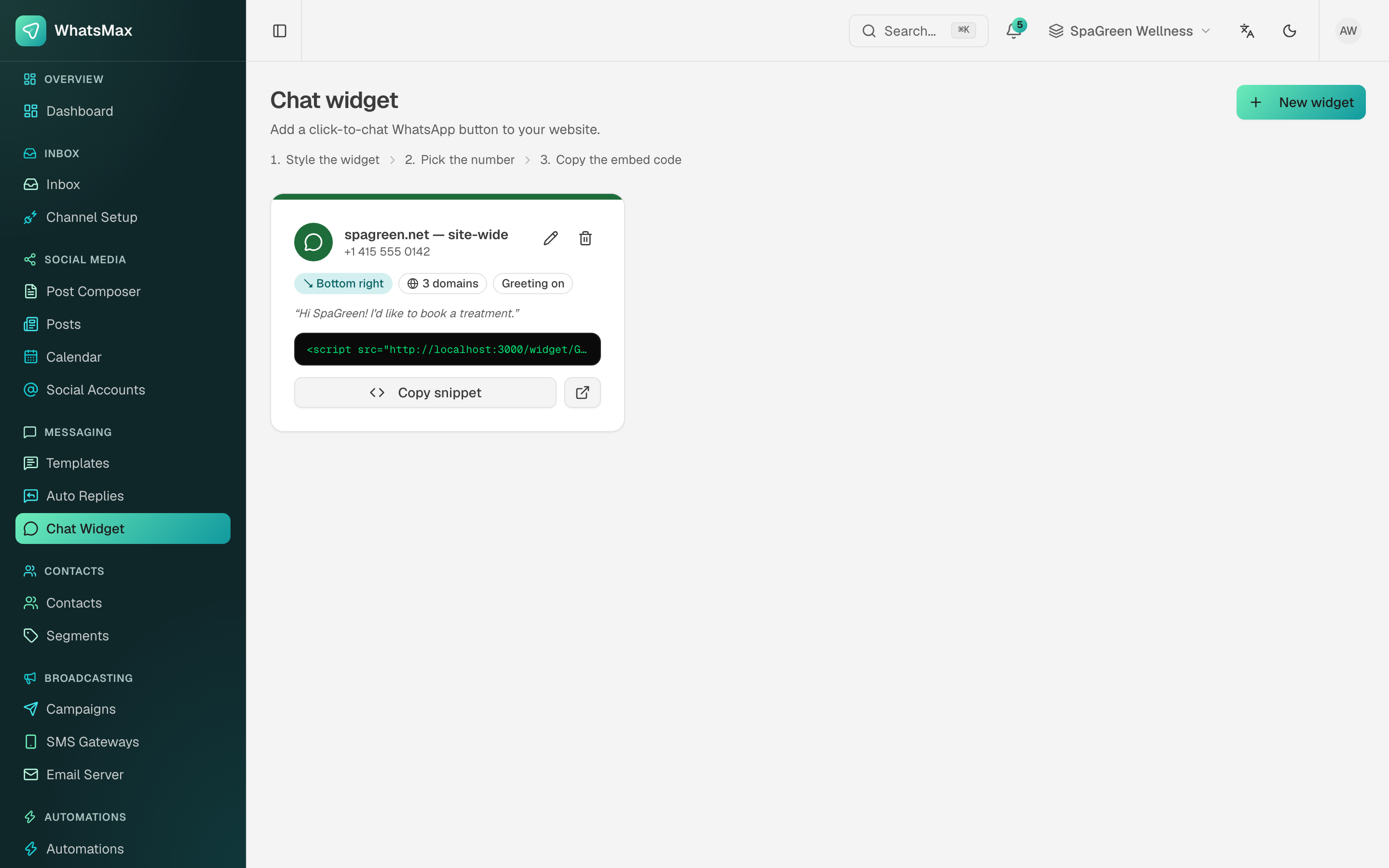 Chat widget